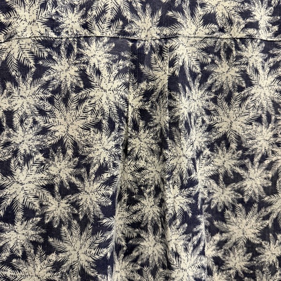 Peter Millar 100% Linen Palm Print Shirt Men's L Hawaiian Beach Coastal Golf - Picture 7 of 9